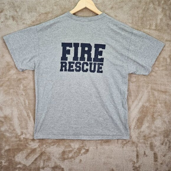 Fire Rescue Mens T-Shirt Size L Gray Property Of Lambton College Short Sleeve - Picture 5 of 10